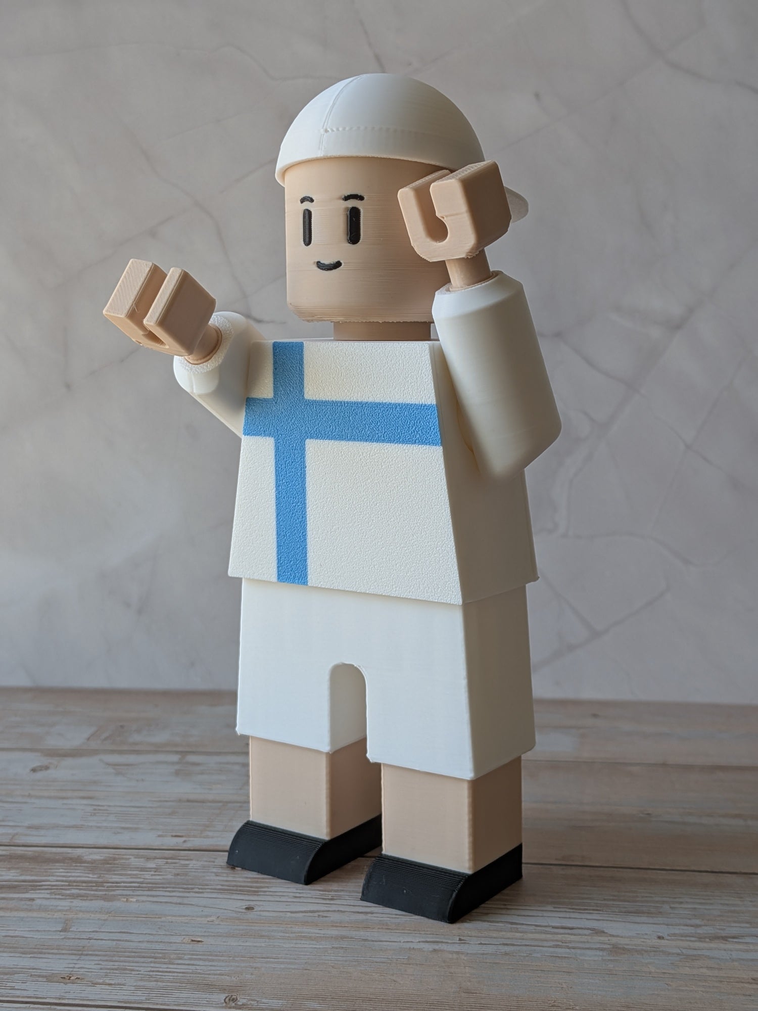 Figurine football aux couleurs de Marseille avec tête et bras mobiles