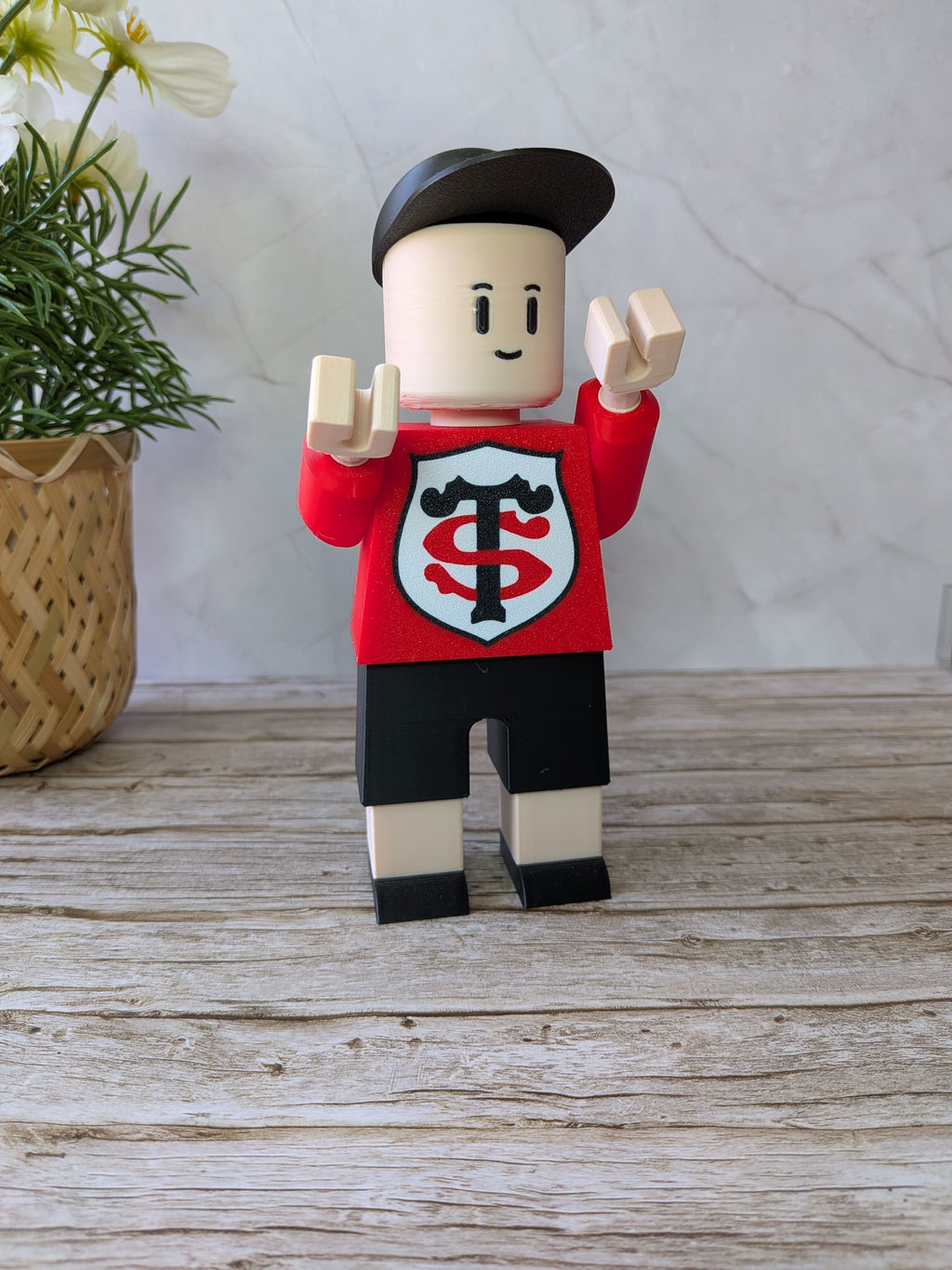 Figurine Stade Toulousain personnalisable avec bras articulés