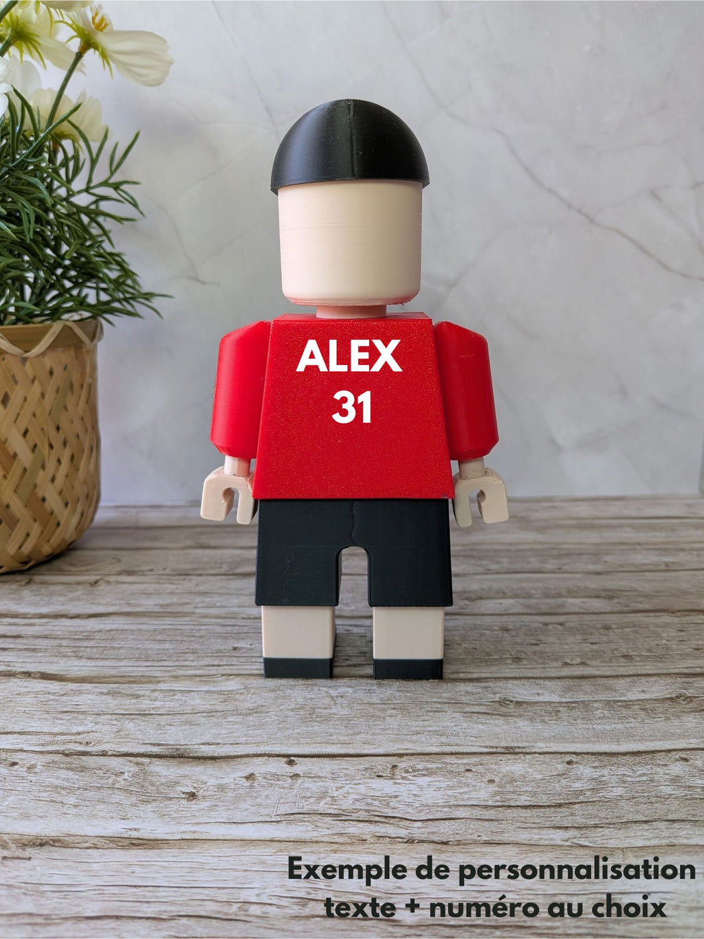 Exemple de personnalisation prénom et numéro sur figurine Stade Toulousain