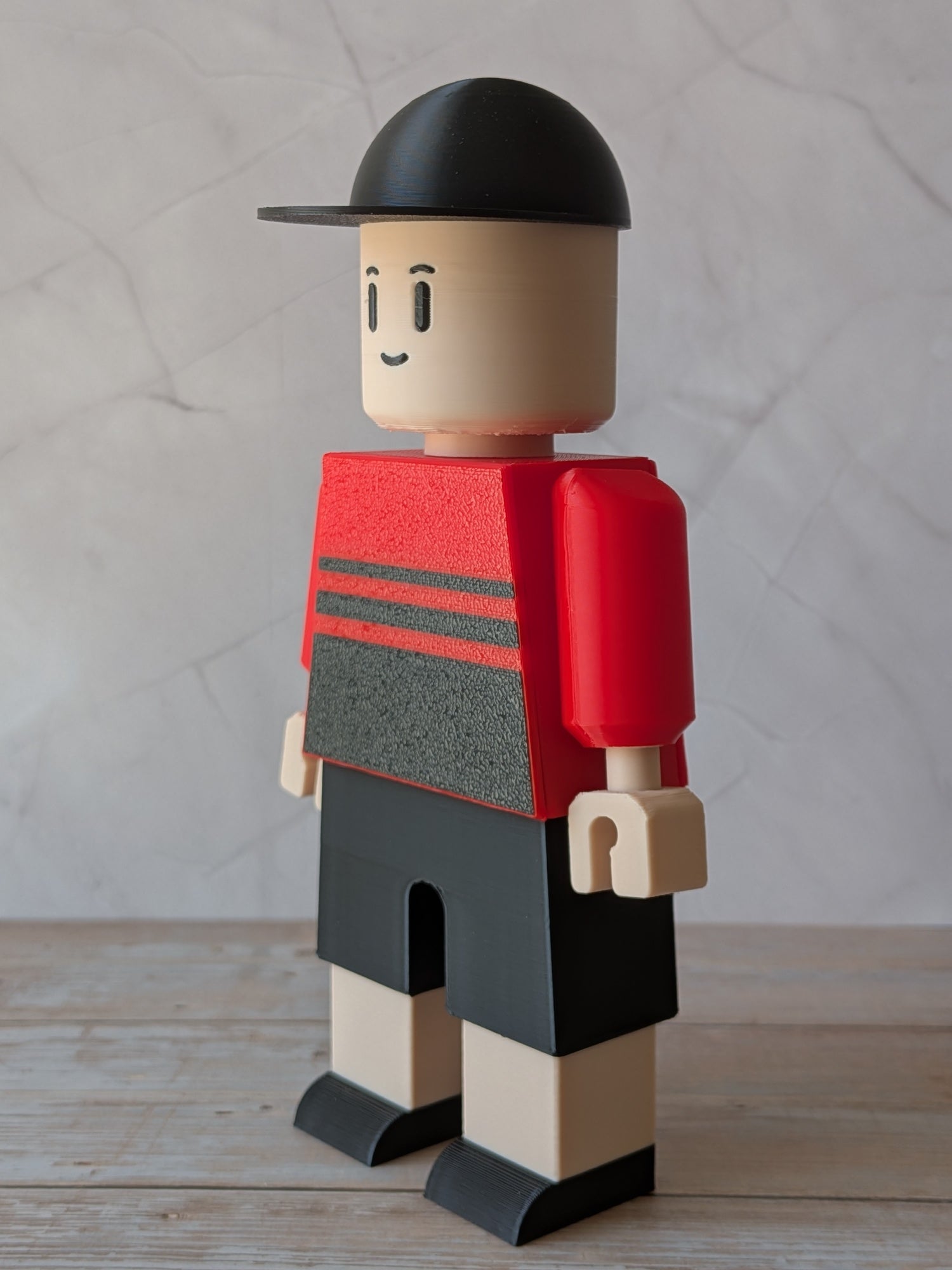 Vue arrière de la figurine rugby Toulouse avec emplacement personnalisable au dos
