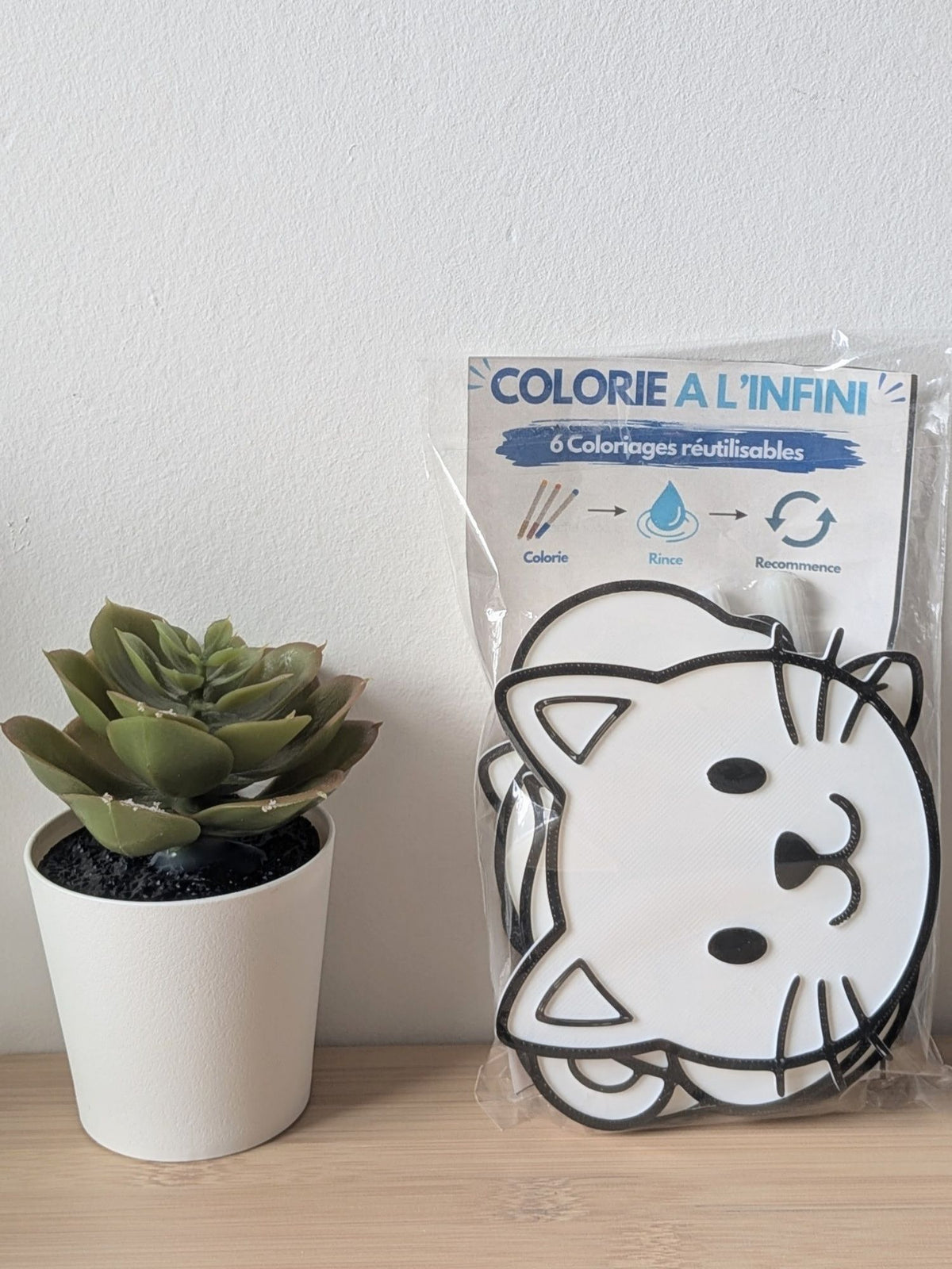 Kit de coloriage réutilisable enfant thème animaux prêt à offrir