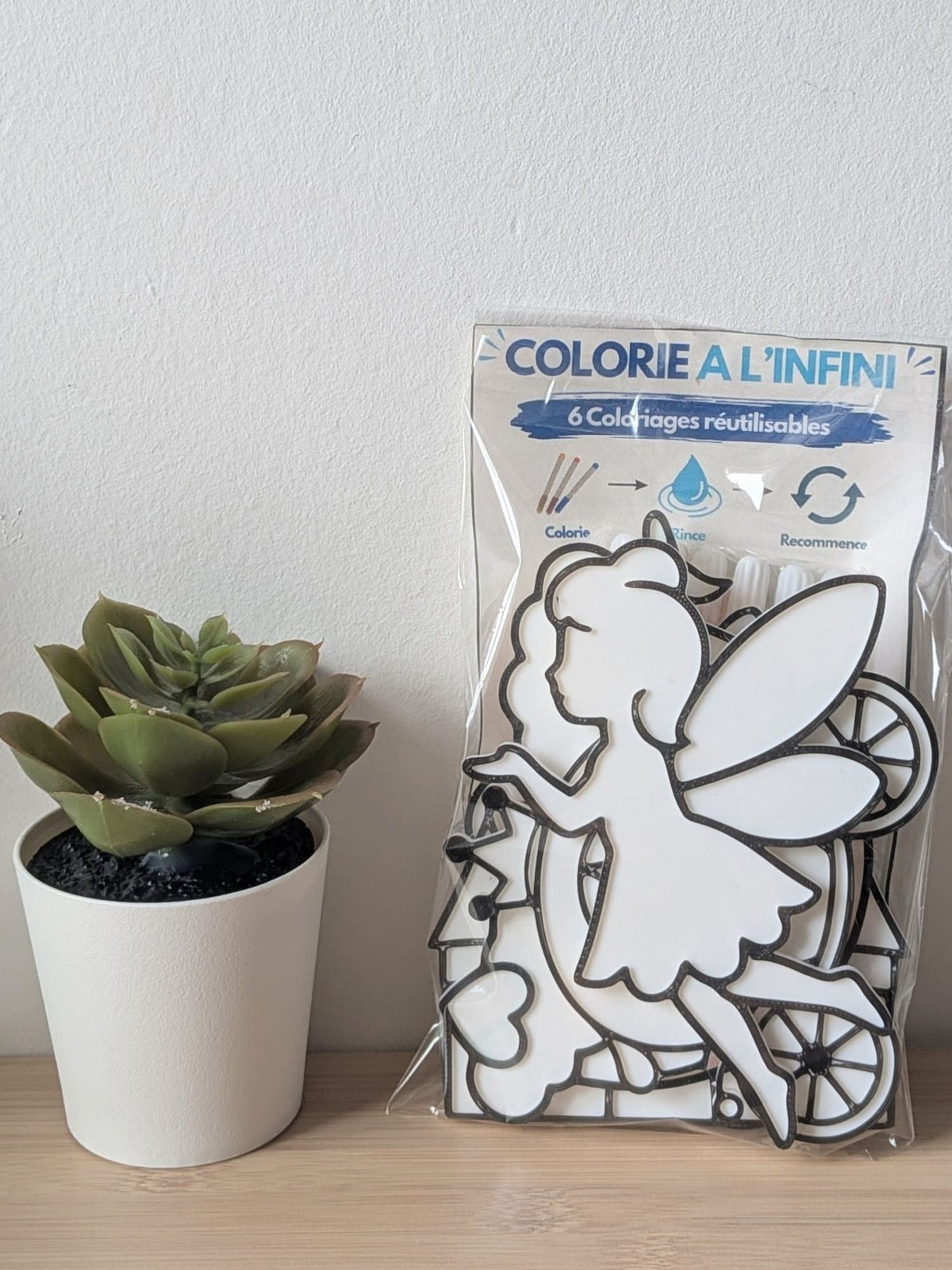 Kit de coloriage réutilisable enfant thème fée et princesse prêt à offrir