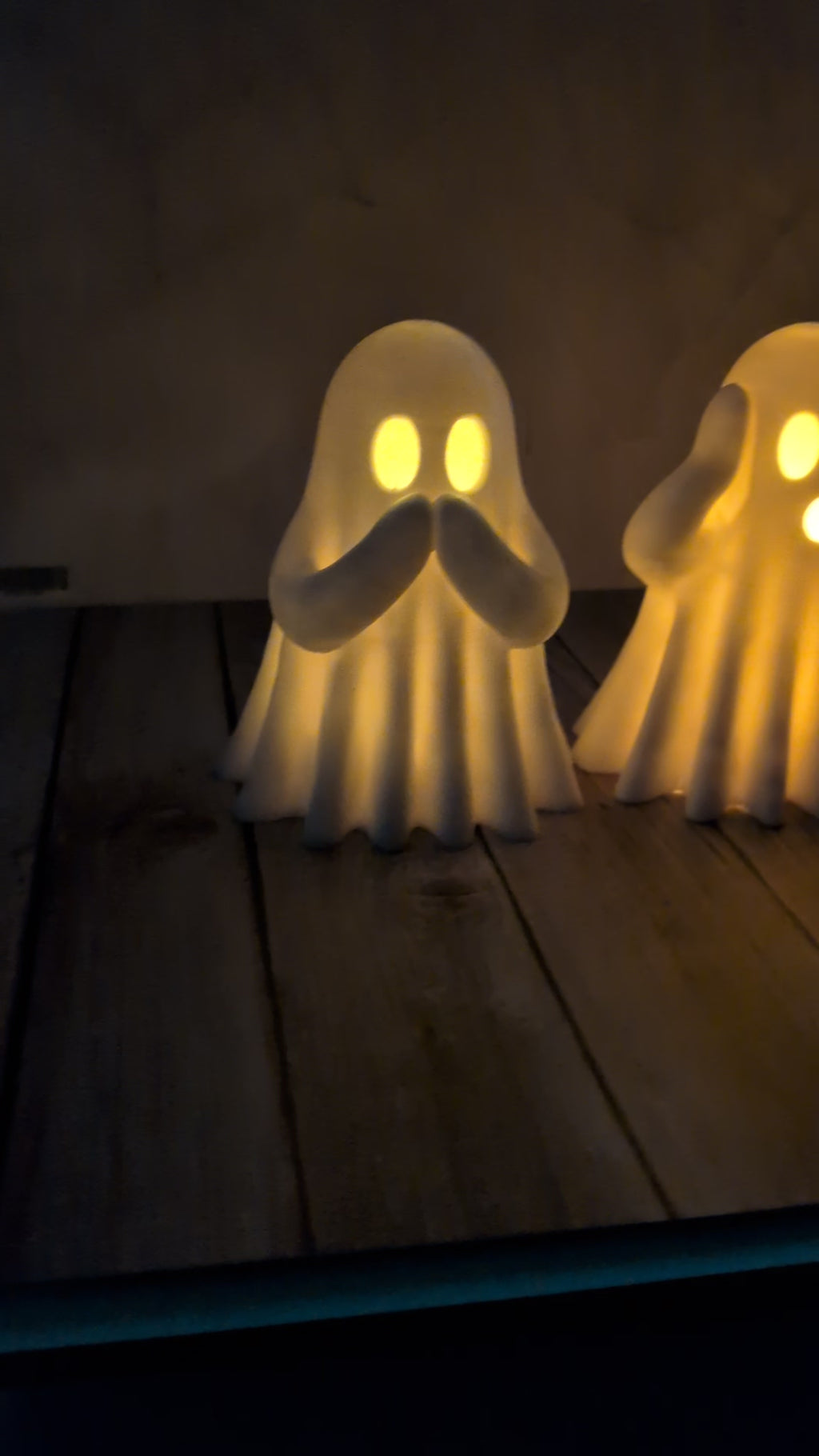 Lot de 3 fantômes lumineux Halloween – Singes de la sagesse