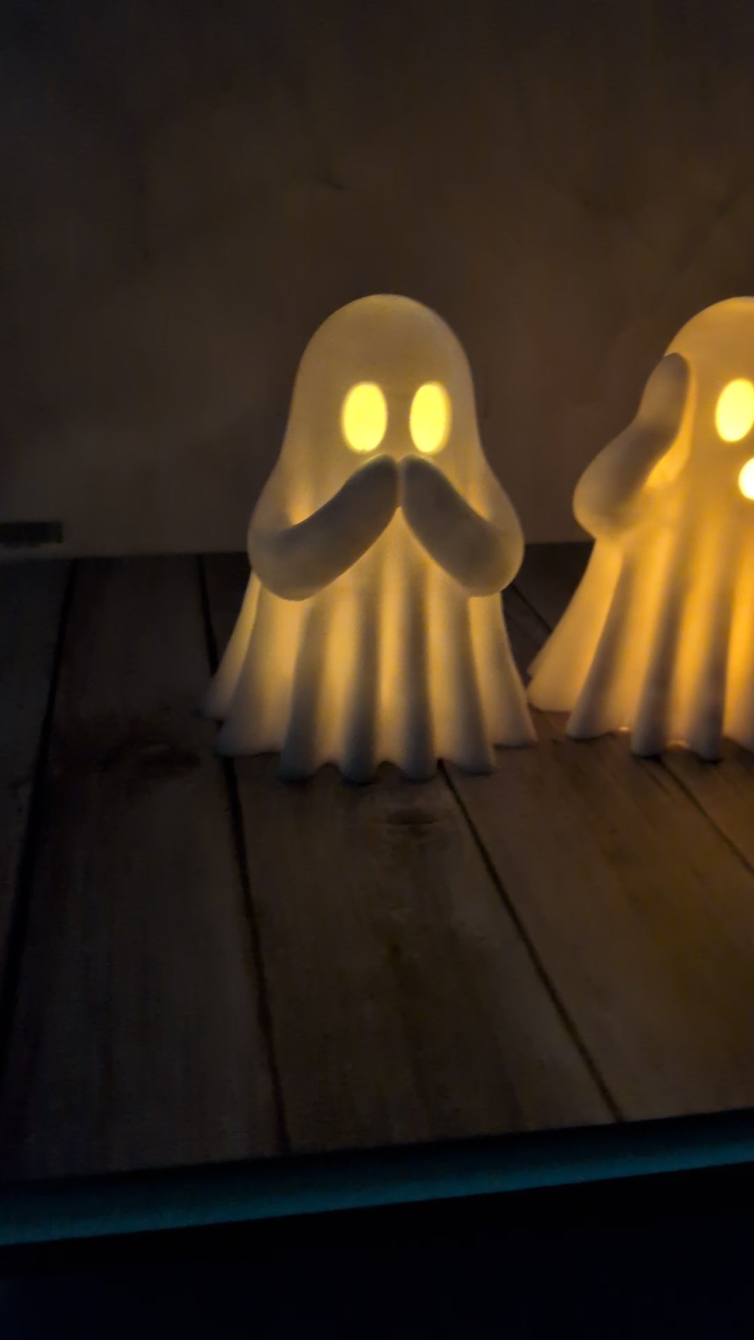 Lot de 3 fantômes lumineux Halloween – Singes de la sagesse